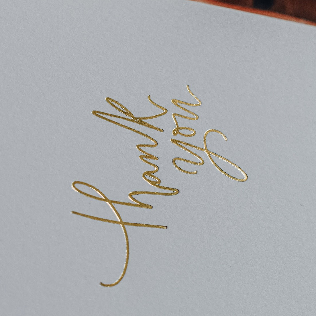 Gold Lettering Thank You Card