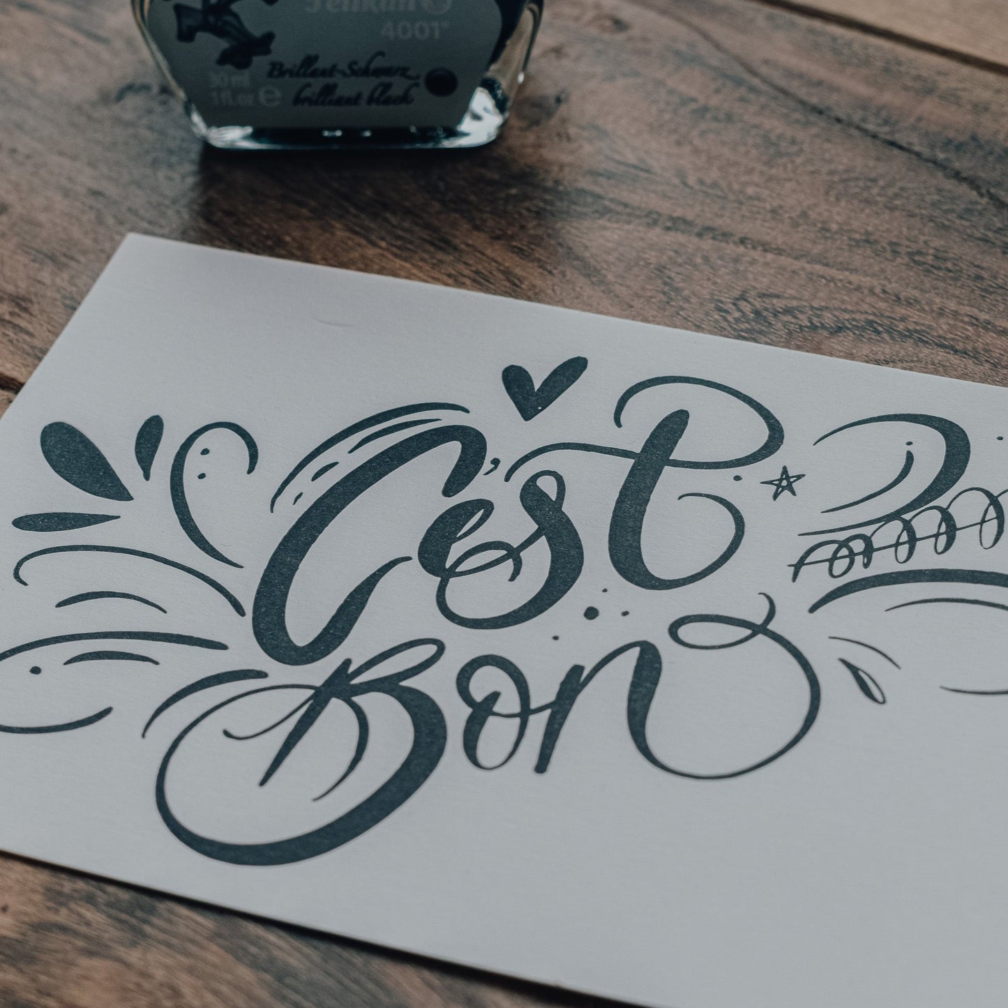 C'est Bon Letterpress Greeting Card