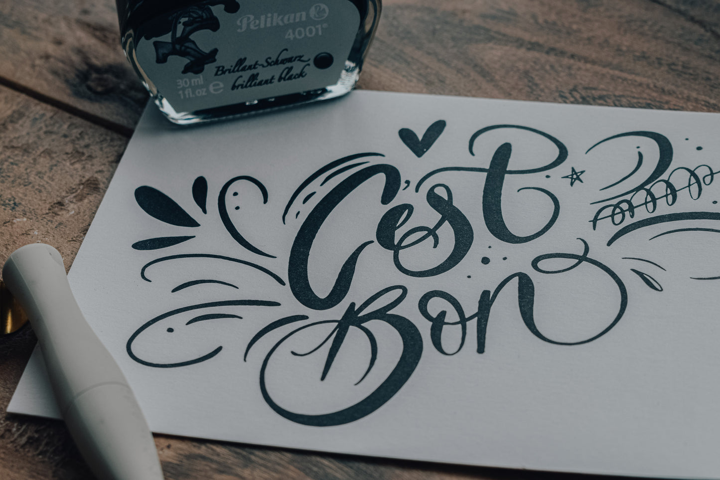 C'est Bon Letterpress Greeting Card